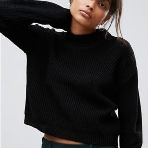 🆕Crop High Neck Knit Sweater